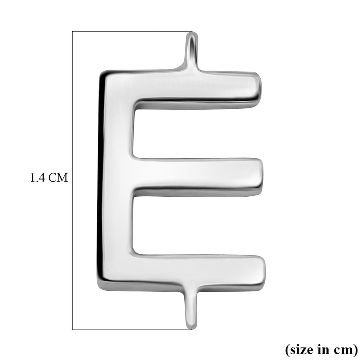 Platinum Overlay Sterling Silver Initial E Charm