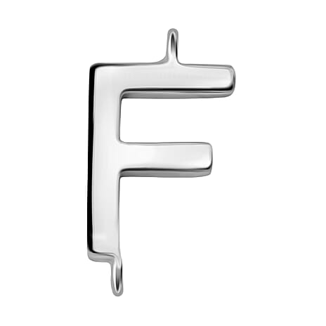 Platinum Overlay Sterling Silver Initial F Charm