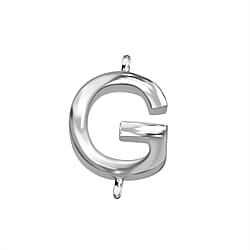 Initial R Charm in Platinum Plated Sterling Silver