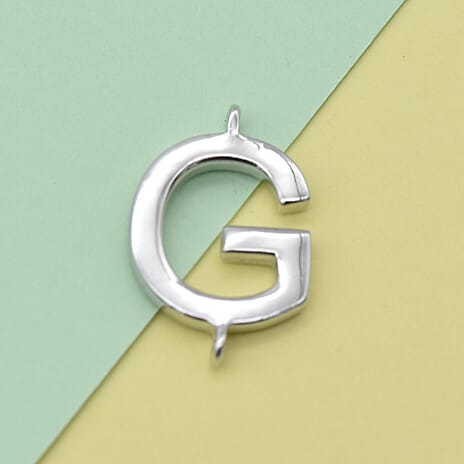 Platinum Overlay Sterling Silver Initial G Charm