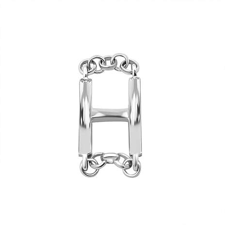Platinum Overlay Sterling Silver Initial H Charm