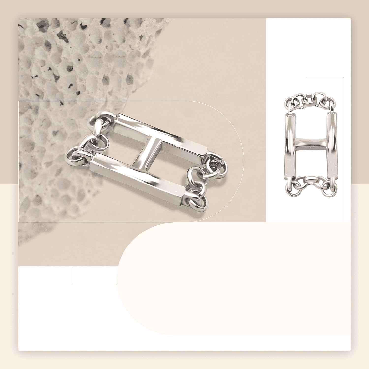 Platinum Overlay Sterling Silver Initial H Charm