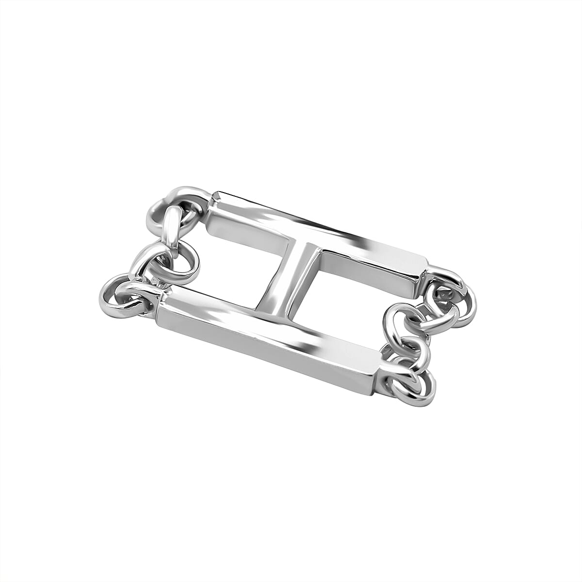 Platinum Overlay Sterling Silver Initial H Charm