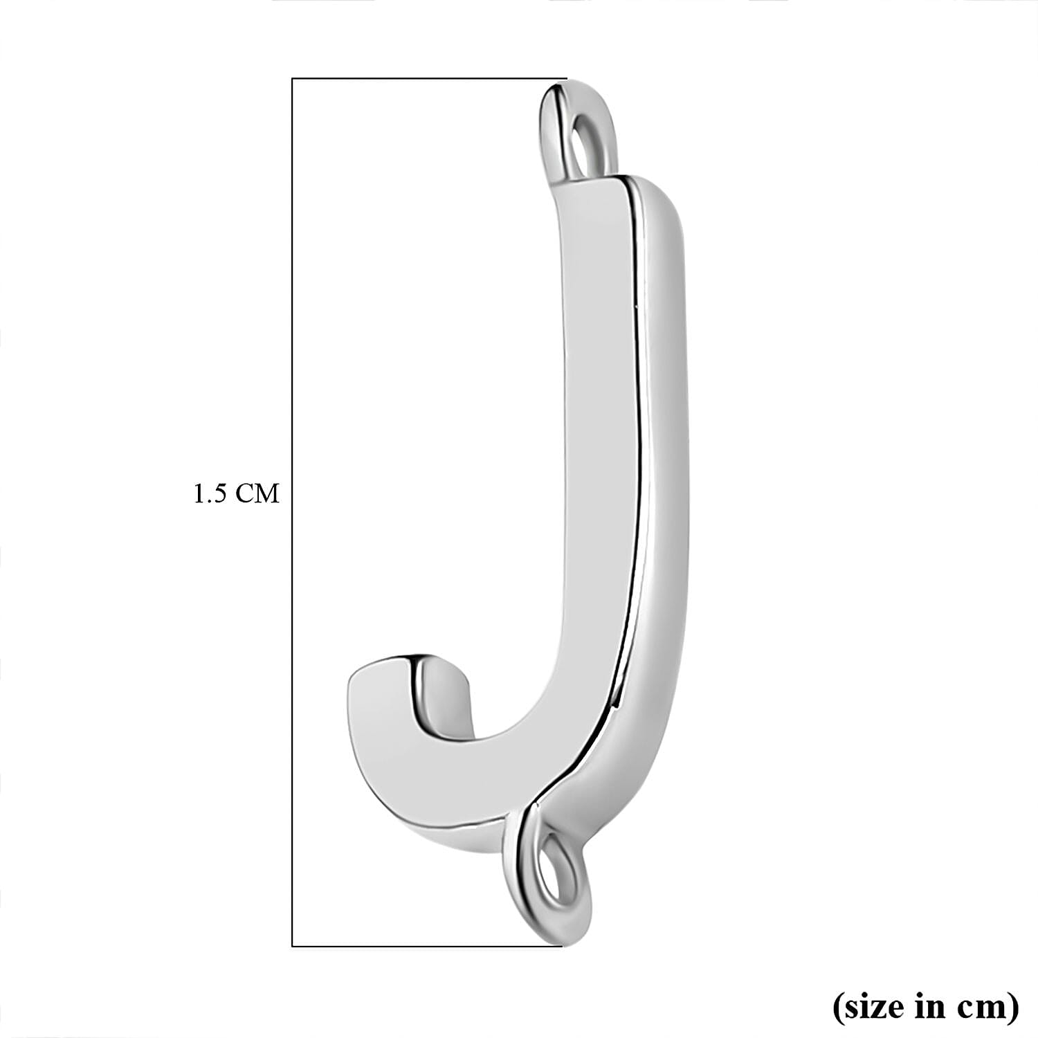 Platinum Overlay Sterling Silver Initial J Charm