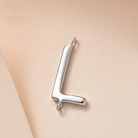 Platinum Overlay Sterling Silver Initial L Charm