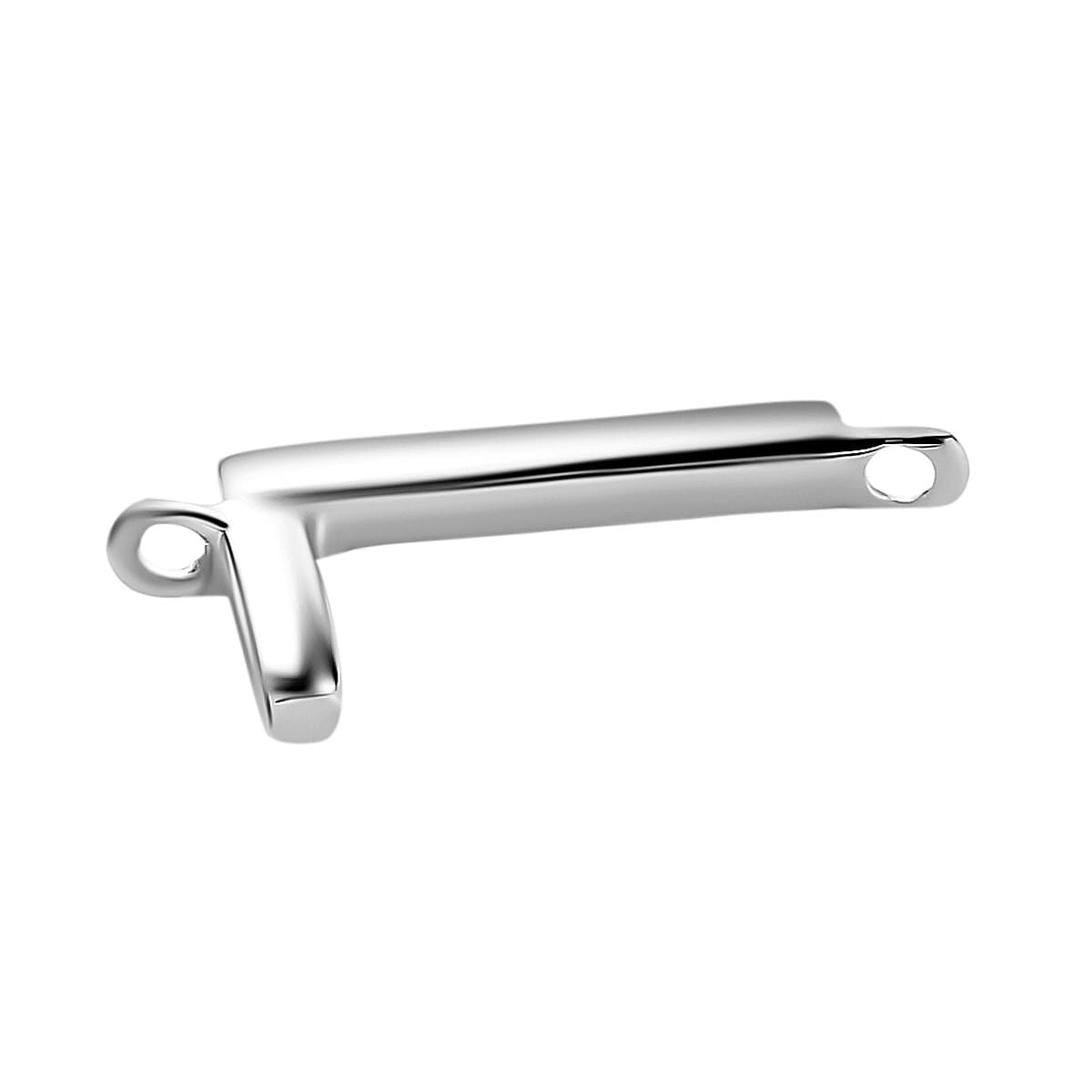 Platinum Overlay Sterling Silver Initial L Charm
