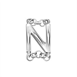 Initial R Charm in Platinum Plated Sterling Silver