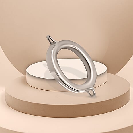 Platinum Overlay Sterling Silver Initial O Charm