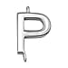 Initial P Charm in Platinum Plated Sterling Silver