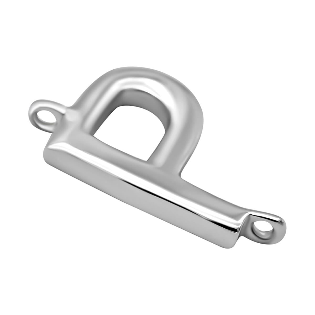 Platinum Overlay Sterling Silver P Charm