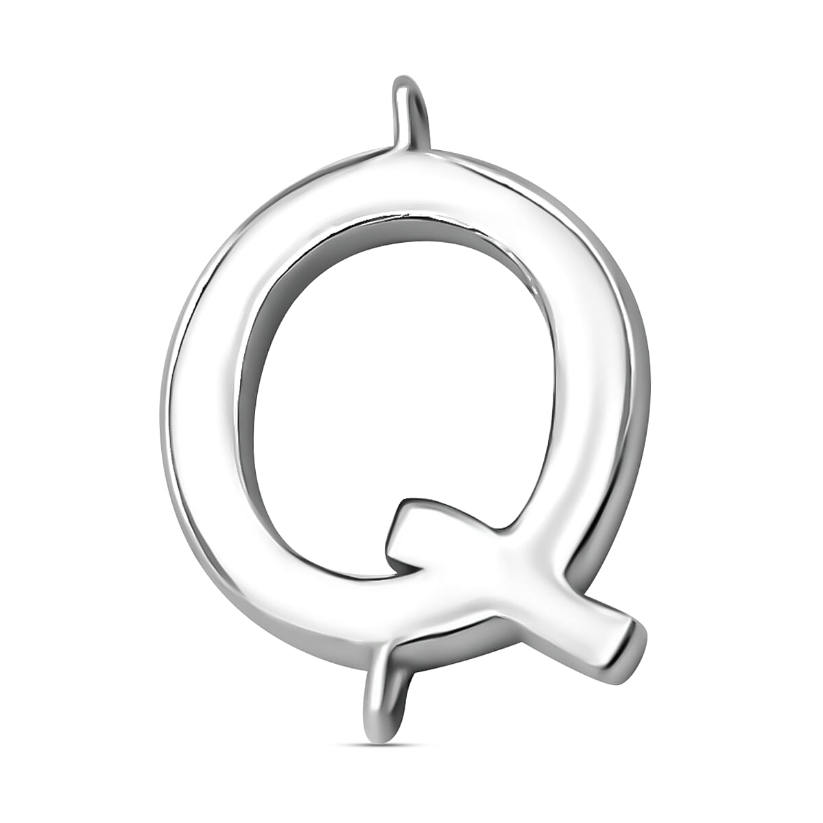 Platinum Overlay Sterling Silver Initial Q Charm