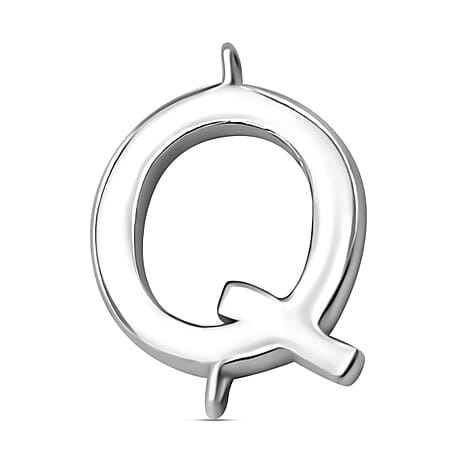 Platinum Overlay Sterling Silver Initial Q Charm