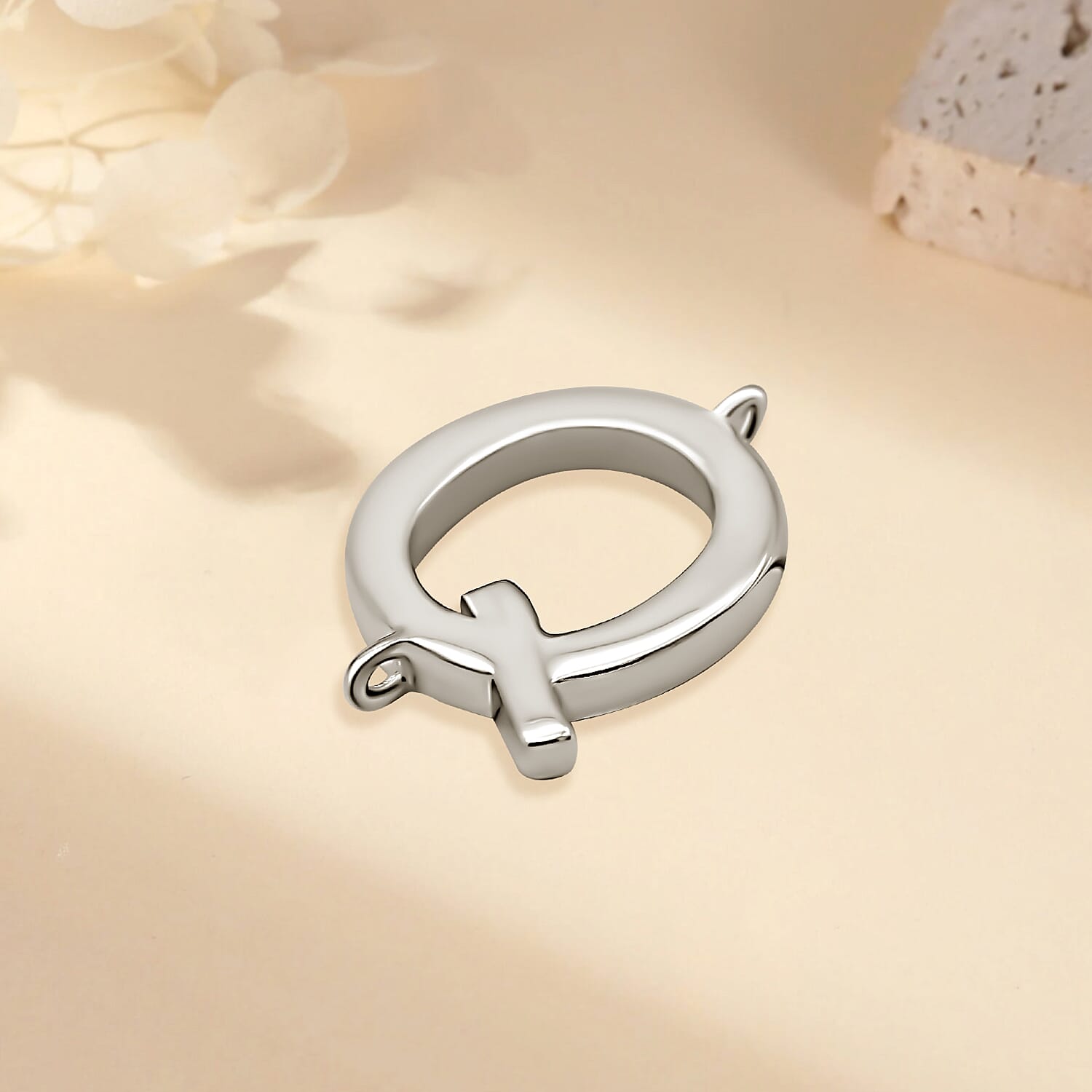 Platinum Overlay Sterling Silver Initial Q Charm