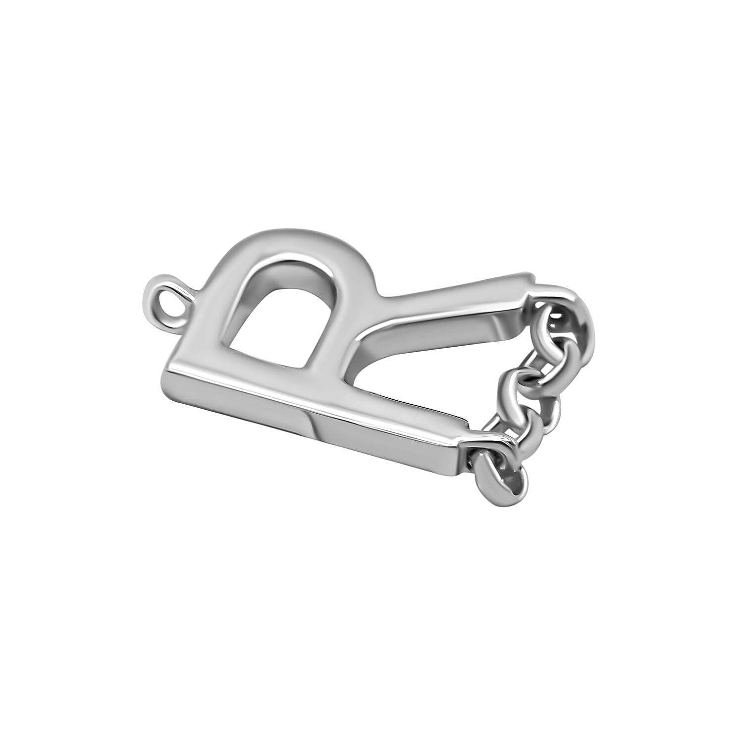 Platinum Overlay Sterling Silver Initial R Charm