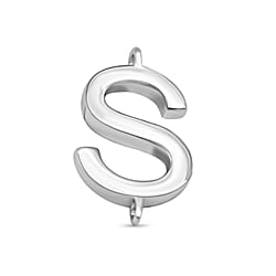 Initial R Charm in Platinum Plated Sterling Silver