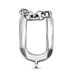 Initial R Charm in Platinum Plated Sterling Silver