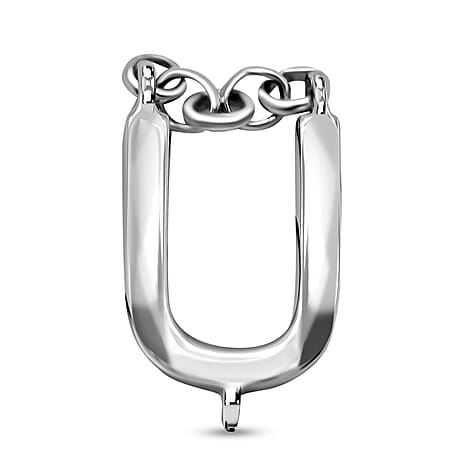 Platinum Overlay Sterling Silver Initial U Charm