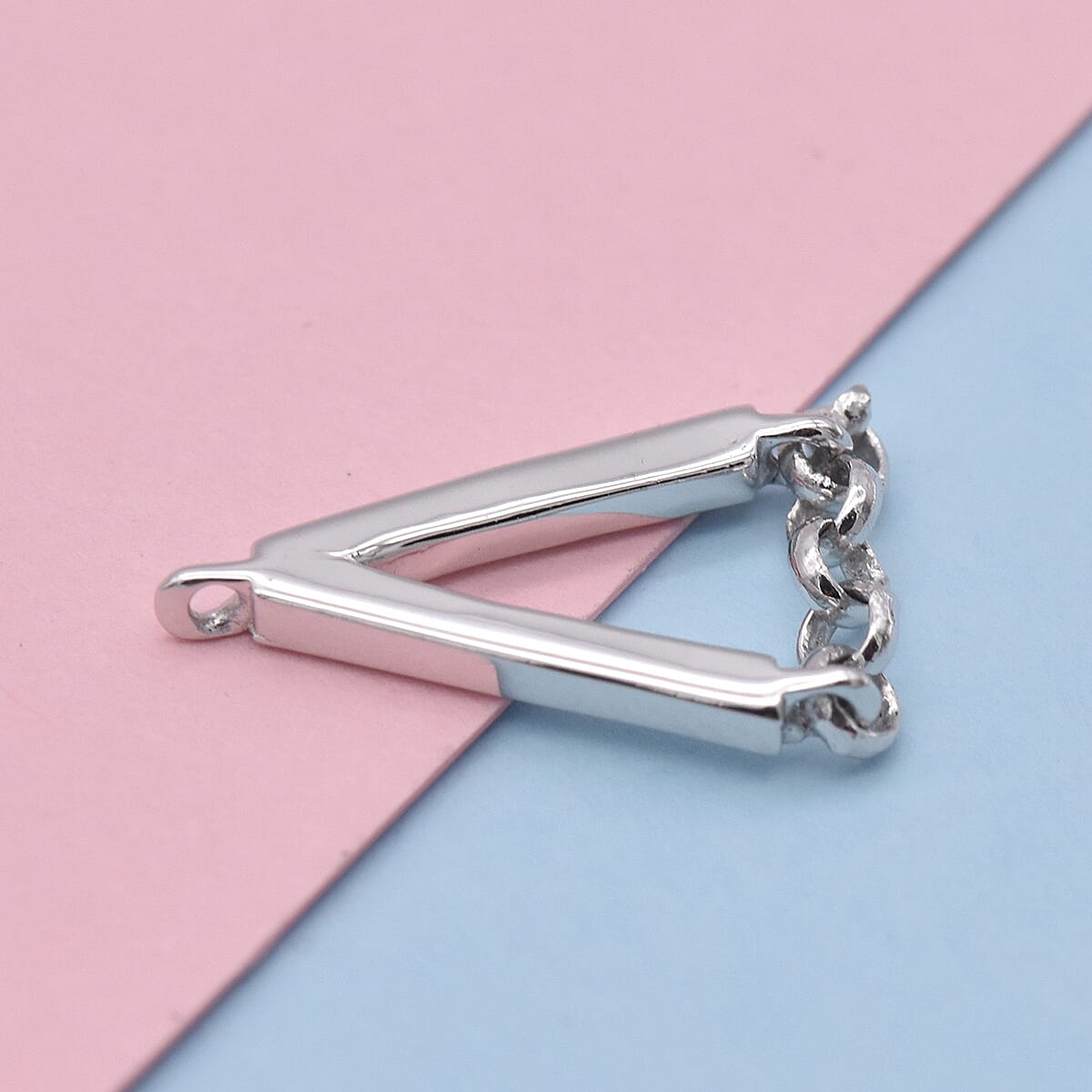 Platinum Overlay Sterling Silver Initial V Charm