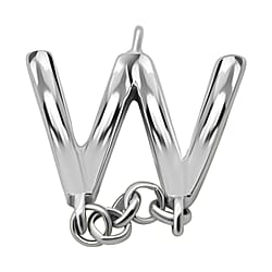 Initial R Charm in Platinum Plated Sterling Silver