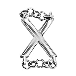 Initial R Charm in Platinum Plated Sterling Silver