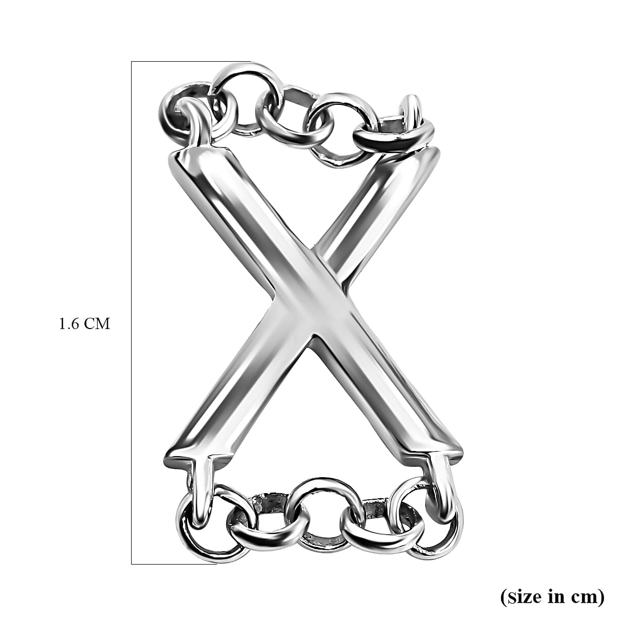 Platinum Overlay Sterling Silver Charm