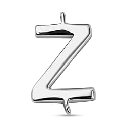 Initial R Charm in Platinum Plated Sterling Silver