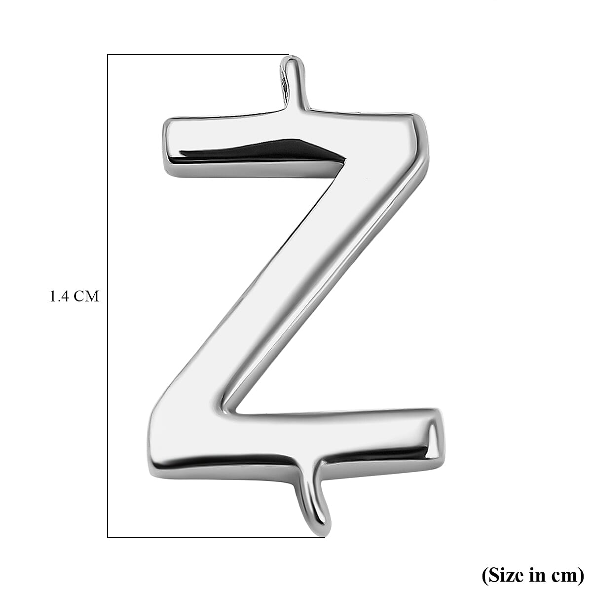 Platinum Overlay Sterling Silver Charm Z