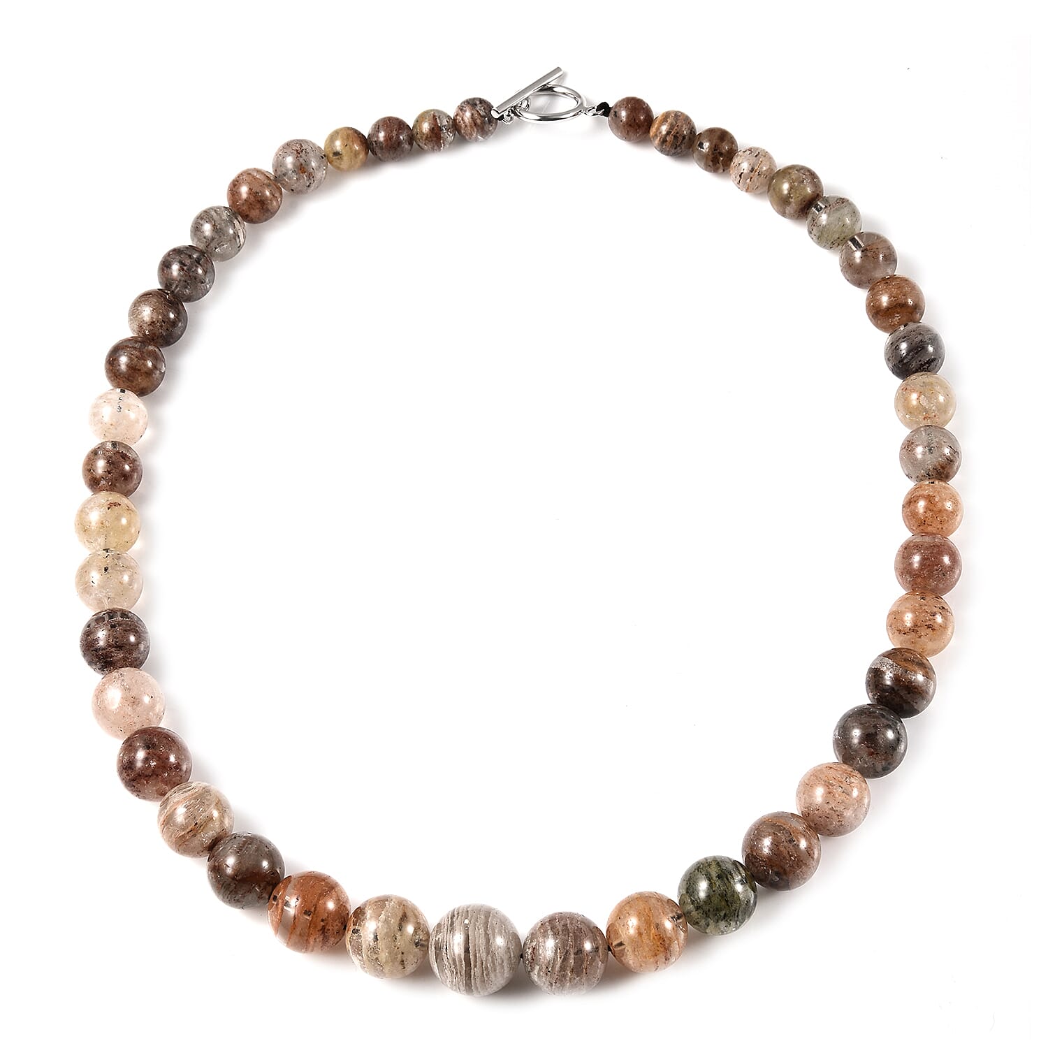 Phantom Multi Quartz Necklace (Size 20) with T-Bar Clasp in Rhodium Overlay Sterling Silver 496.00 Ct.