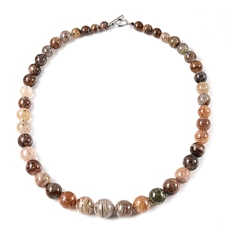 Phantom Multi Quartz Necklace (Size 20) with T-Bar Clasp in Rhodium Overlay Sterling Silver 496.00 Ct.