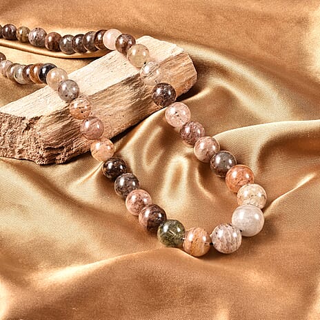 Phantom Multi Quartz Necklace (Size 20) with T-Bar Clasp in Rhodium Overlay Sterling Silver 496.00 Ct.