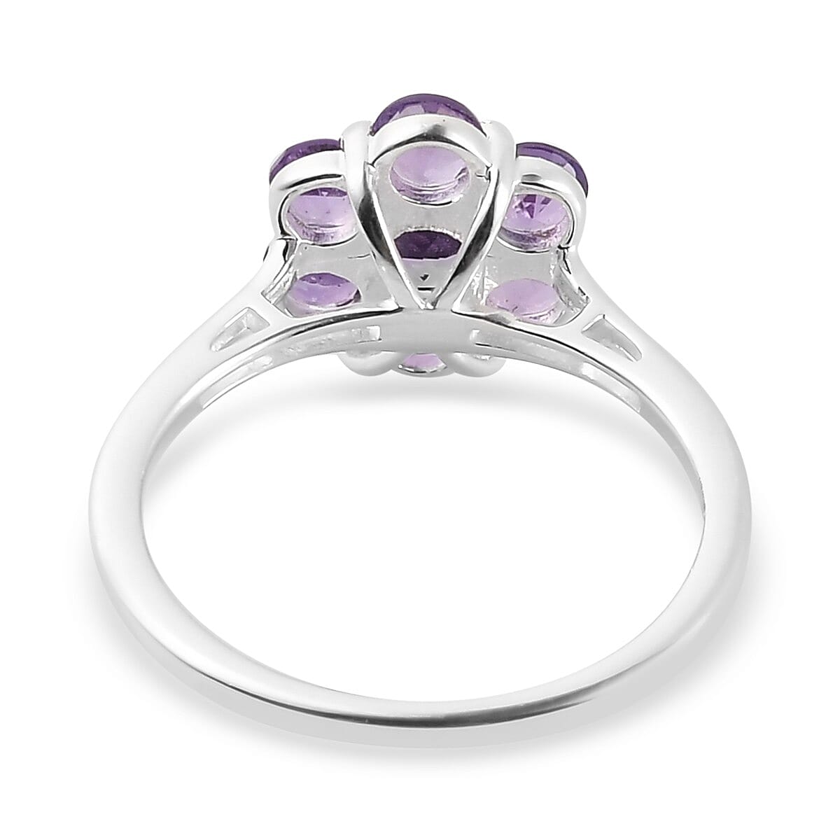 Bolivian Amethyst Floral Cluster Ring in Sterling Silver 1.25 Ct.