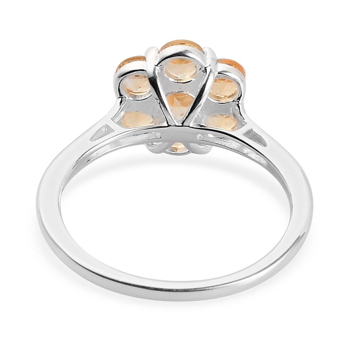 Citrine Floral Cluster Ring in Sterling Silver 1.21 Ct.