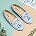LA MAREY Velvet with Tassel and Metal Buckle Detailing Loafers (Size 3) - Light Blue