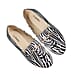 LA MAREY Zebra Pattern Velvet Flat Shoes with Tassel (Size 3) - White & Black