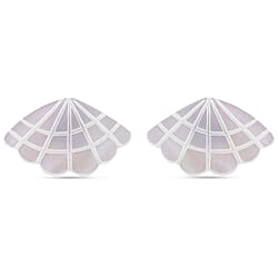 White Shell Pearl Sea Shell Stud Earrings