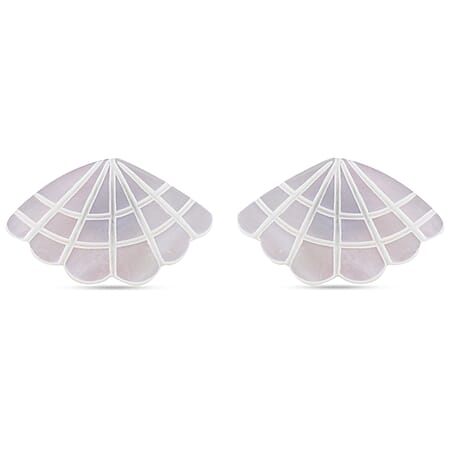 White Shell Pearl Sea Shell Stud Earrings