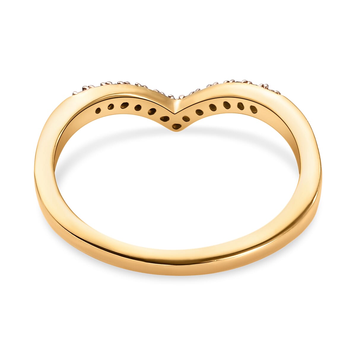 Natural Champagne Diamond Wishbone Ring in 18K Yellow Gold Vermeil Plated Sterling Silver Natural Champagne Diamond Wishbone Ring in 18K Yellow Gold Vermeil Plated Sterling Silver