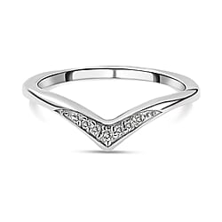 Diamond Wishbone Ring in Sterling Silver