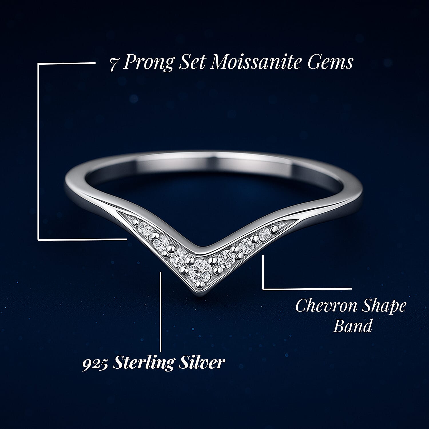 Diamond Wishbone Ring in Sterling Silver