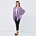 LA MAREY Womens Waterfall Cardigan (Size S/M,size 16-20) - Purple