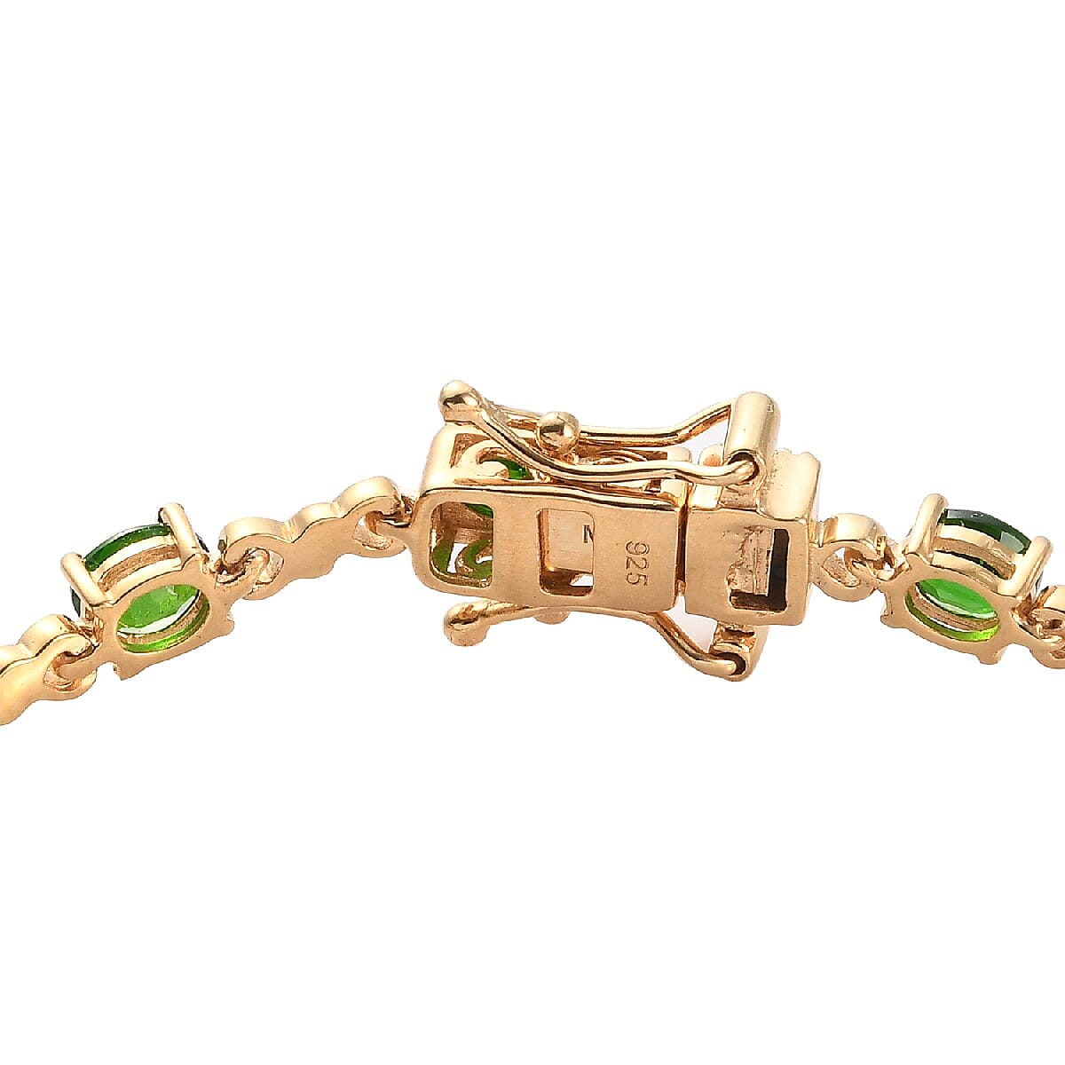 DOD - Russian Diopside Bracelet (Size 7) in 14K Gold Overlay Sterling Silver 6.40 Ct, Silver wt. 6.90 Gms