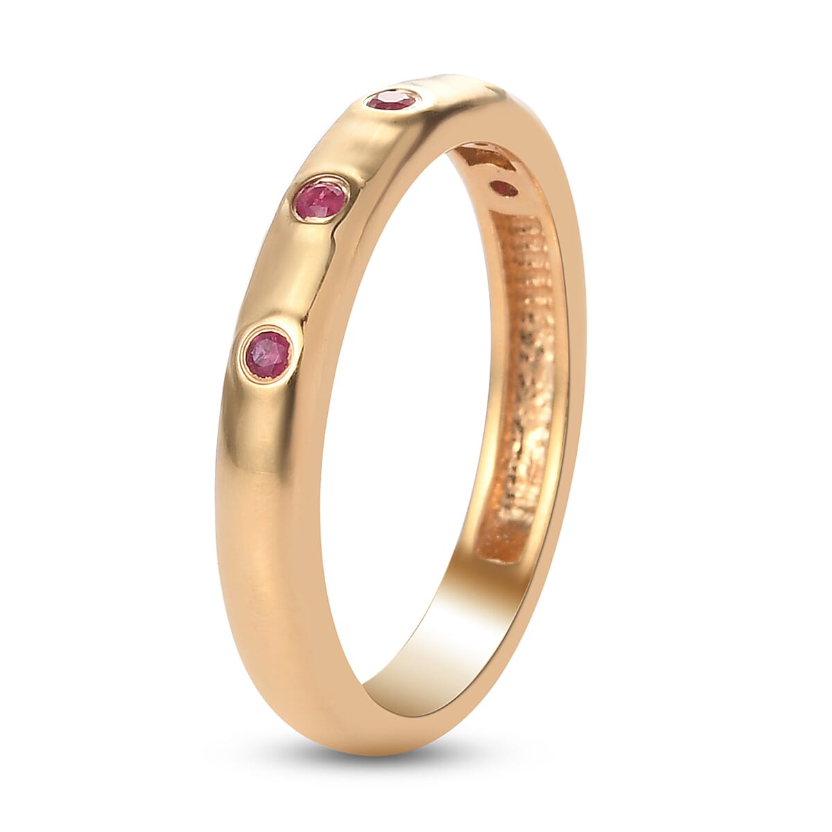 Ruby Band Ring in 14K Gold Overlay Sterling Silver