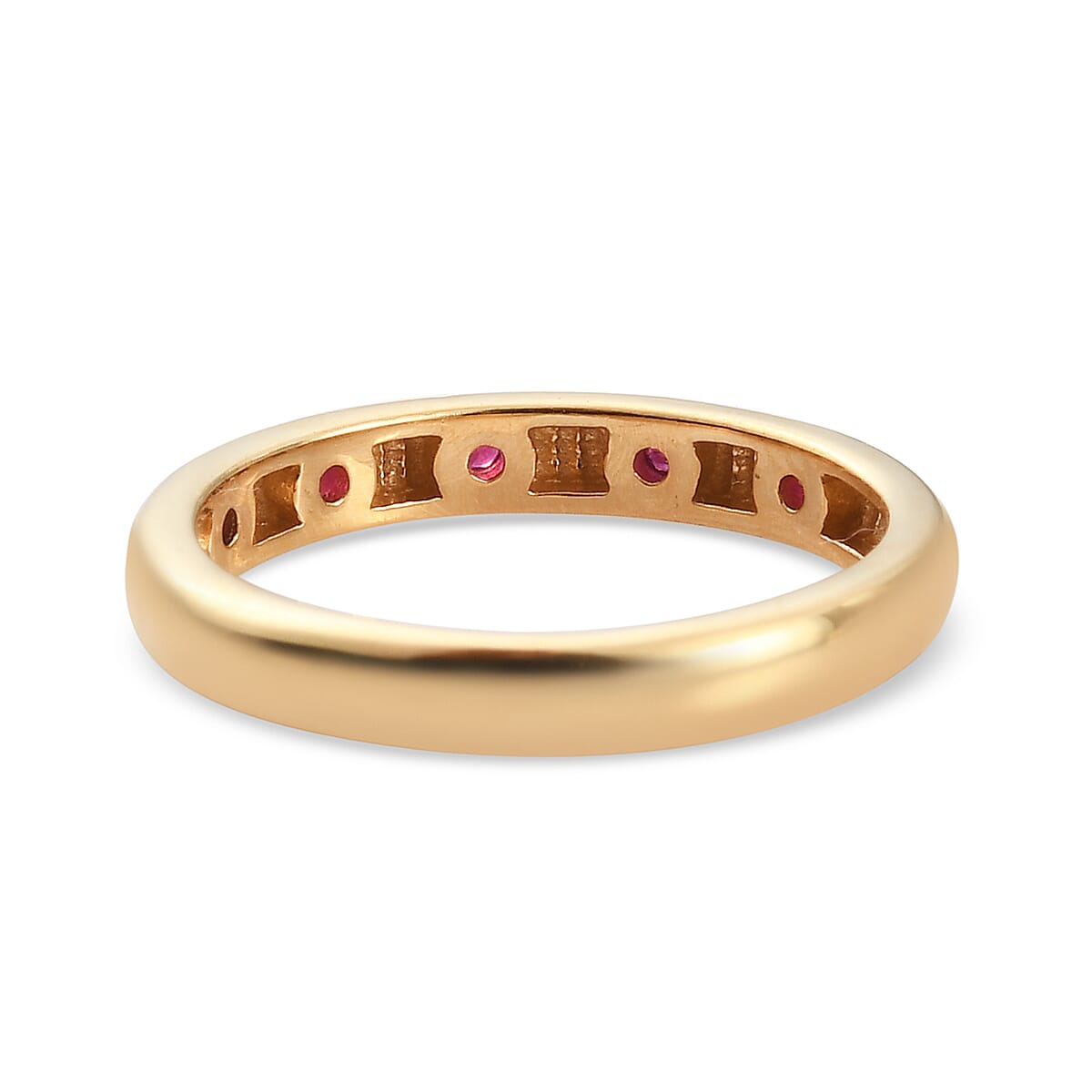 Ruby Band Ring in 14K Gold Overlay Sterling Silver