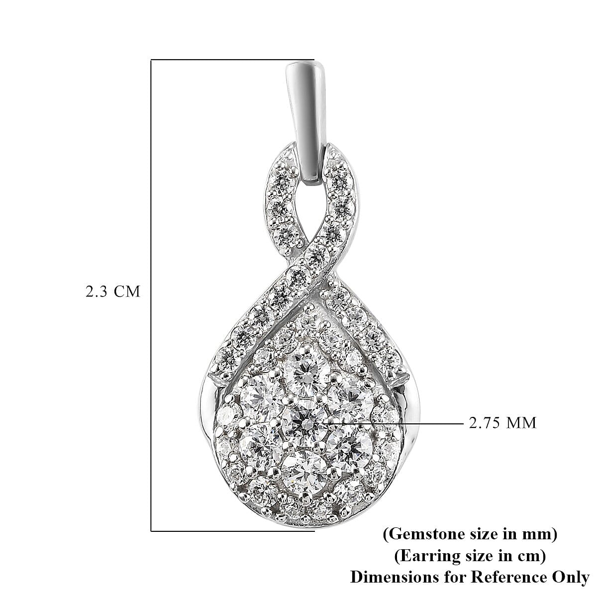 Lustro Stella Platinum Overlay Sterling Silver Earrings (with Push Back) Made with Finest CZ 4.07 Ct.