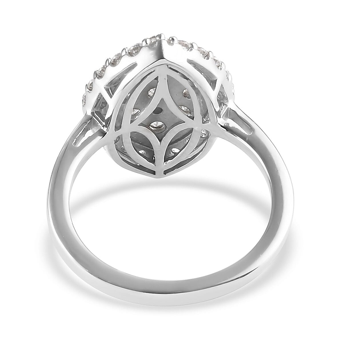 Lustro Stella Platinum Overlay Sterling Silver Ring Made with Finest CZ 2.38 Ct.