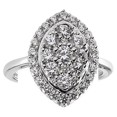 Lustro Stella Platinum Overlay Sterling Silver Ring Made with Finest CZ 2.38 Ct.
