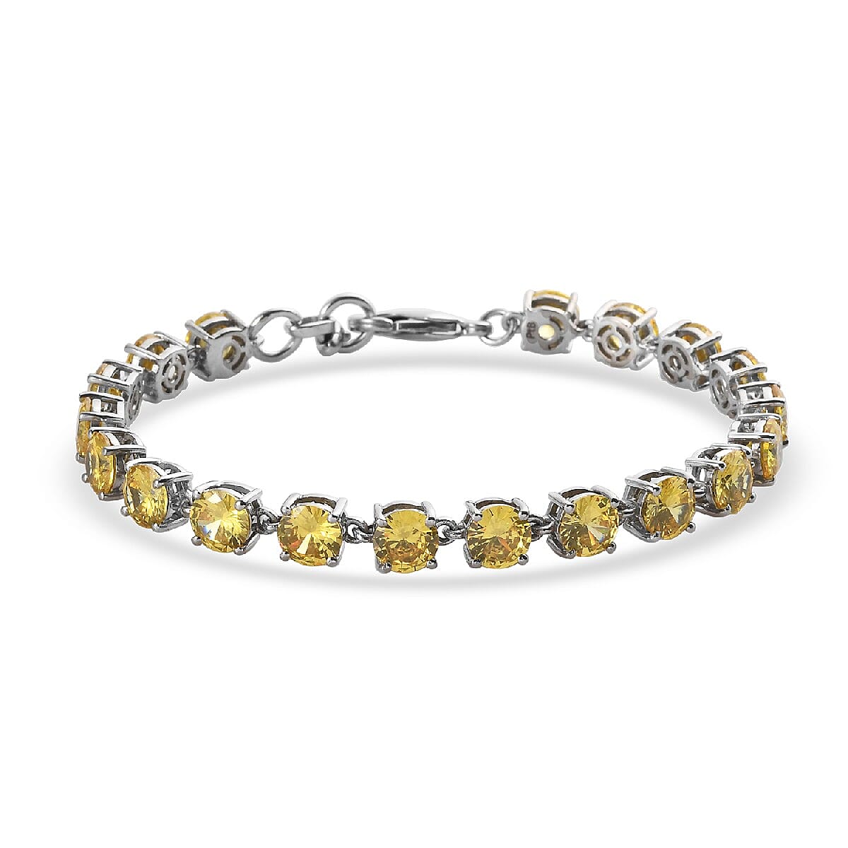 One Time Deal - Simulated Yellow Sapphire Bracelet (Size 7 with Half inch Extender)