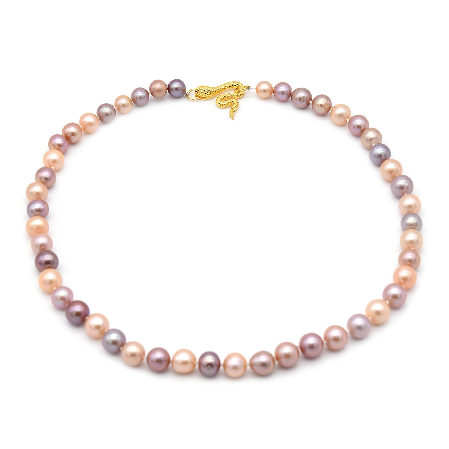 One Time Deal-Edison Pearl Serpent Necklace (Size 20) in Yellow Gold Overlay Sterling Silver