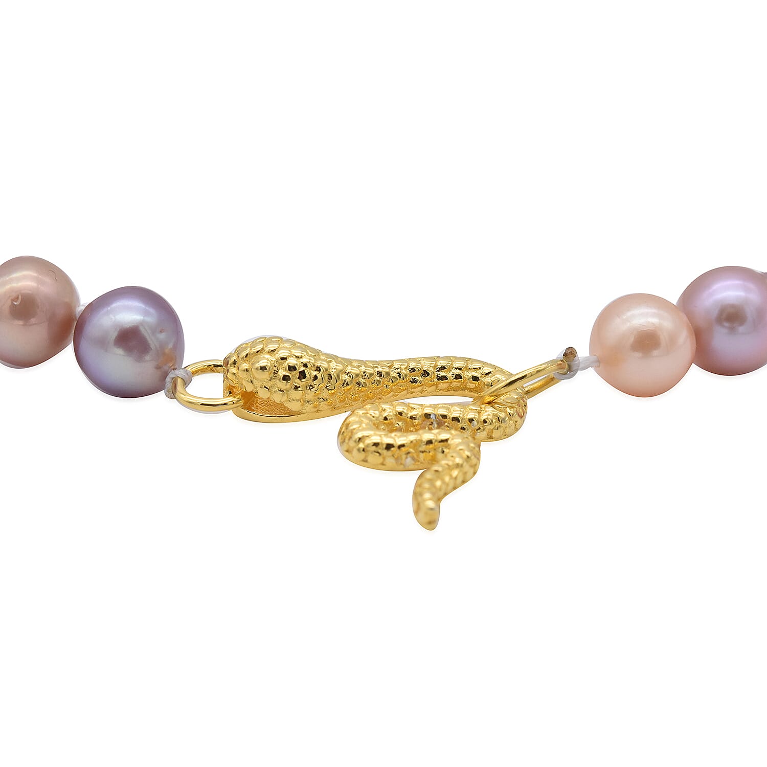 One Time Deal-Edison Pearl Serpent Necklace (Size 20) in Yellow Gold Overlay Sterling Silver