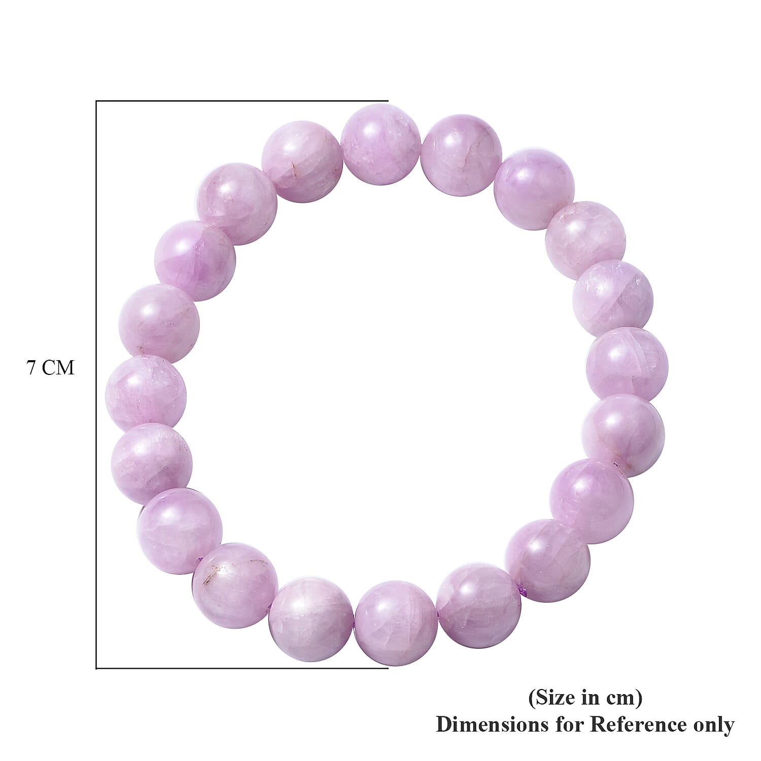 Kunzite Stone Beads Bracelet (Size 6.50), 152.50 Ct.